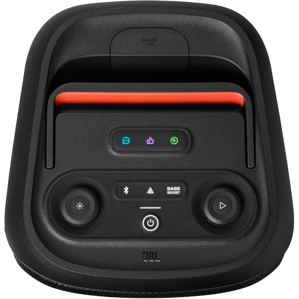 JBL PartyBox Club 120 Bluetooth Speaker, Wireless, 160W Output, IPX4 Water Resistant, Microphone Input, Guitar Input, Black (JBLPBCLUB120JN)