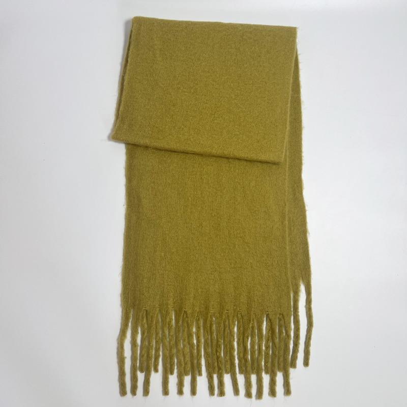Versatile Mohair Solid Color Scarf Women's Winter Thickening Simple Warmth Enlarged Shawl Scarf