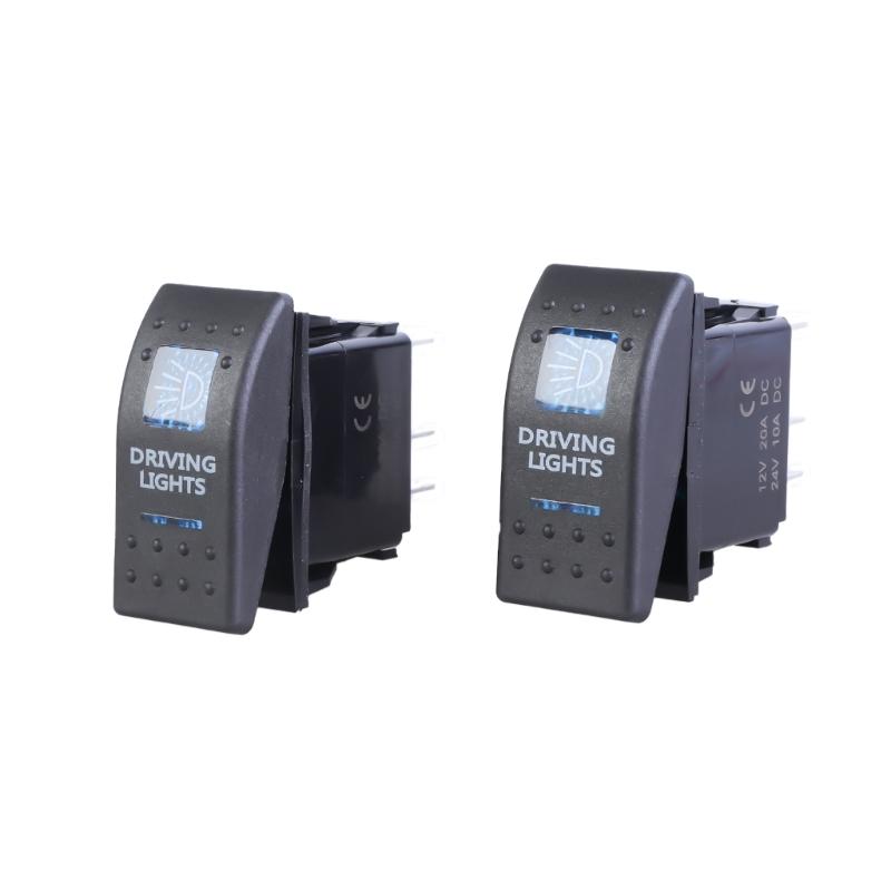 

12В 20А Синій світлодіод Водонепроникні Морські Тумблери для Човнів 5 Контактів 2 Положення Рокерні Перемикачі Легко Встановлювати