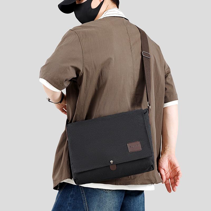 New Fashion Cross Body Bag New Men Canvas Crossbody Shoulder Messenger Bags Man Casual Solid Multi Function Portable Male Bag