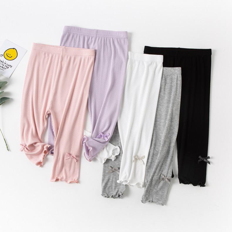 Girls' Summer Thin Capris: Casual Korean-Style Mid-Length Pants for Baby Girls and Kids