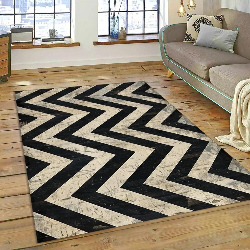 2025 New Style Bohemian Abstract Modern Art Geometry Carpet Rug for Living Room Bedroom Home Sofa Decoration,Non-slip Floor Mat