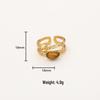 24K Gold-Plated Tiger Eye Adjustable Open Ring - Exquisite, High-End Fashion