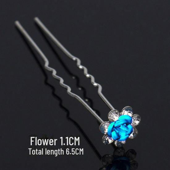 Heißverkaufte Legierung Diamant Rose Haar Gabel U-förmigen Braut Haarnadel Kopfschmuck