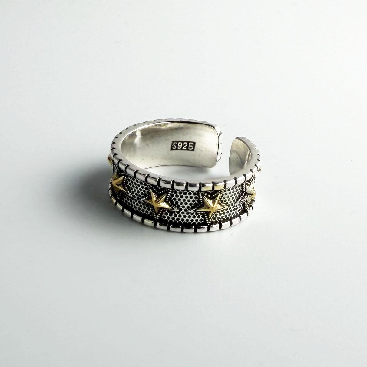 

925 Sterling Silver Rings For Women Geometric Fine Jewelry Finger Adjustable Vintage Yellow Flower Ring For Party Birthday Gift resizable