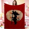Goku'S Evolution Theme Anime Flannel Blanket Thick Warm Fleece Blanket For Bedroom Sofa Nap Home Party Decor New Year Gift