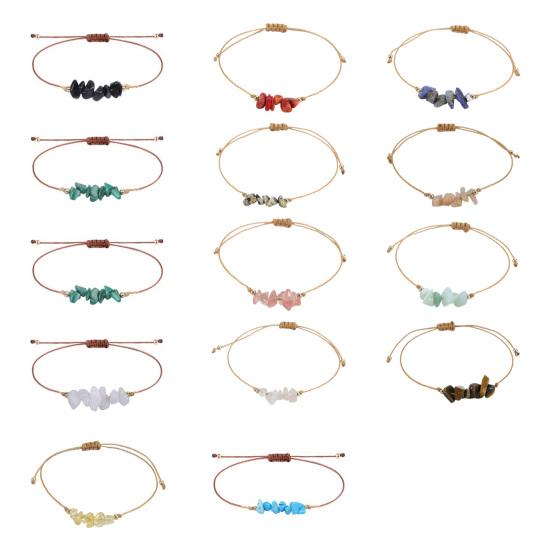 Gemstone Bracelet Women Men Adjustable Braided Crystal Bracelet Boho String