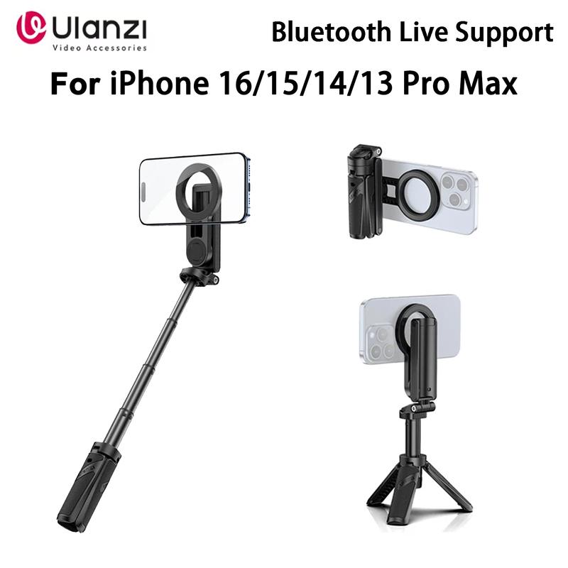 Ulanzi JJ03 Magnetic Phone Tripod Wireless Handle Selfie Stick Desktop Foot Suitable iPhone 16/15/14/13 Pro Max
