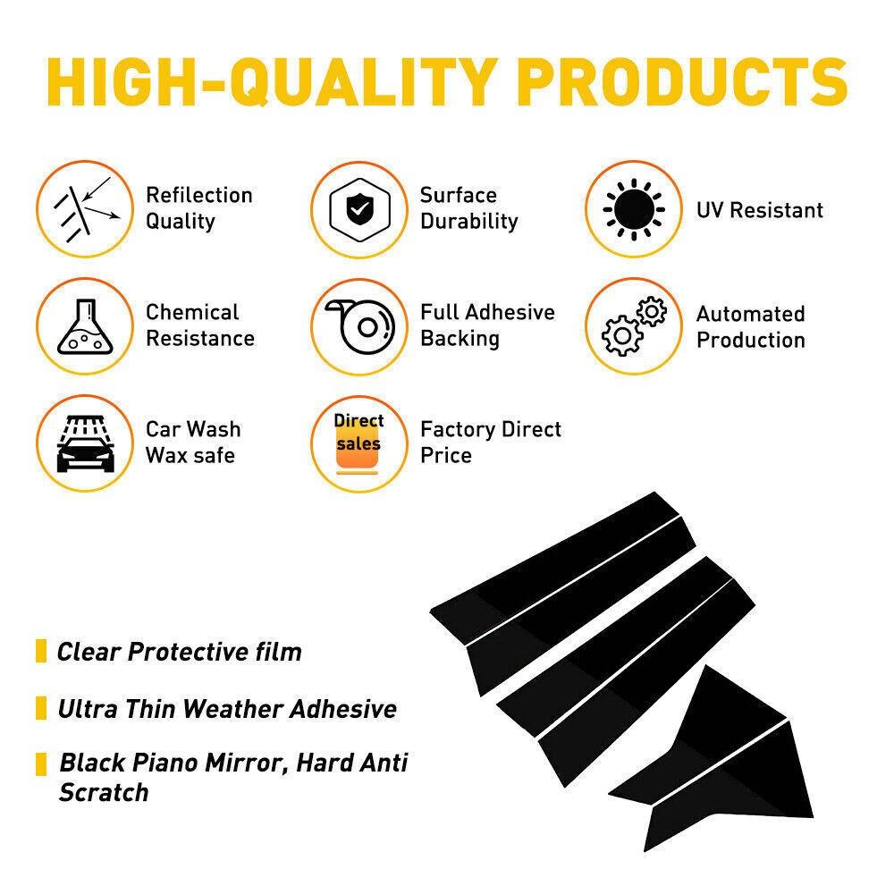 For Acura Integra 2023-2025 Pillar Posts Door Piano Black Trim Decal Cover Kit