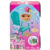 Barbie Furniture - Hjv33 - Barbie Dollhouse Decoration Set - Garden Patio, Campfire, Bird Feeder and N