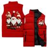 Ladies' Casual And Fashionable Sleeveless Vest Christmas Printed Cotton Jacket