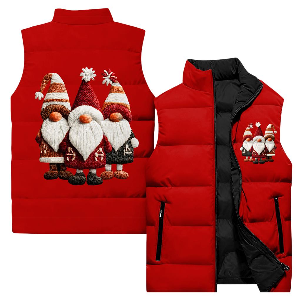 Ladies' Casual And Fashionable Sleeveless Vest Christmas Printed Cotton Jacket