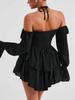 European Style Womens Summer Jumpsuit With Ruffle Long Sleeves And High Waist For Streetwear Fashion