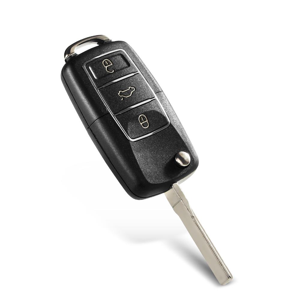 3 Button Flip Folding Key Shell Case For Volkswagen Vw Golf Passat Beetle Polo Bora Replacement Fob Car Key Cover
