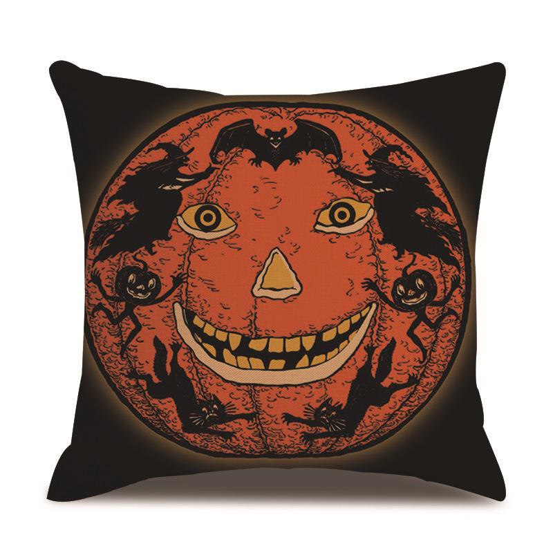 Halloween Linen Pillow Cover Printed Pillow Cover