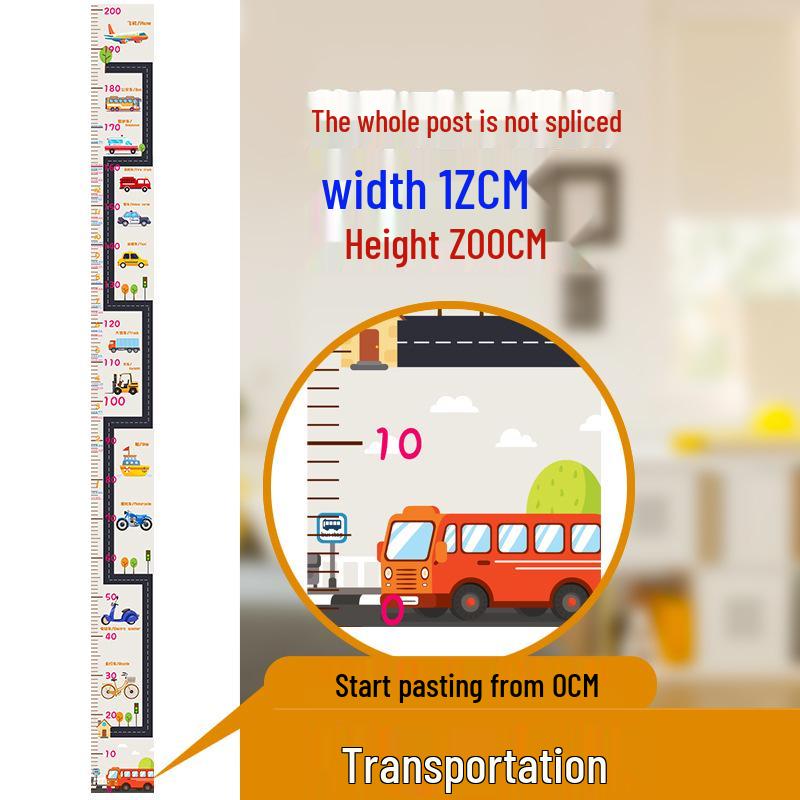 Removable Waterproof Cartoon Height Wall Sticker for Kids' Room