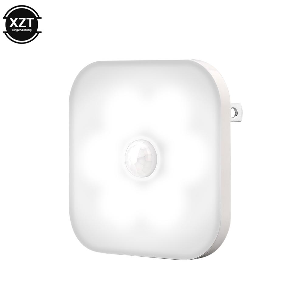 Motion Sensor LED Night Lights US/EU Plug Dimmable Cabinet Light For Baby Bedside Bedroom Corridor Wireless Lamp Lighting Small