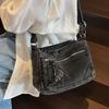 Retro Washed Denim Crossbody Bag for Women In Summer, Simple and Artistic Casual, Multi Pocket Single Shoulder Small Square Bag