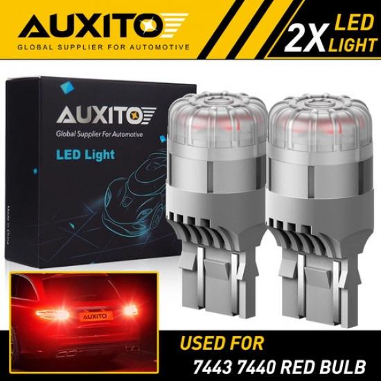AUXITO 7443 7444 Red LED Bulb Brake Tail Stop Parking Light 7440 Bright Lamp EAO