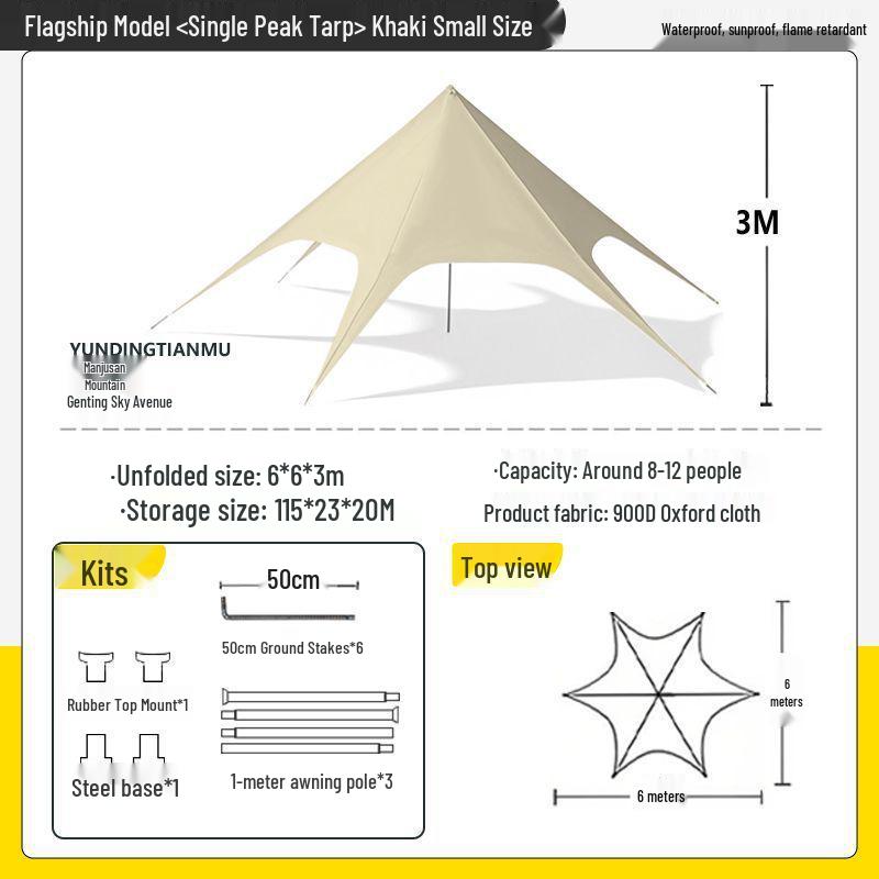 Extra Large Outdoor Canopy Tent - Rainproof & UV Protection with Unique Octopus Design