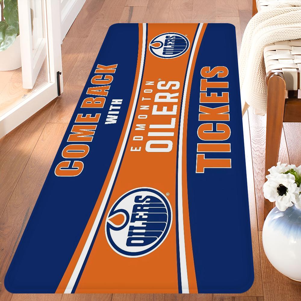 E-Edmonton O-Oilers Koupelnová rohožka Protiskluzová Absorbující vodu Dlouhá pruhovaná podložka Podložka do ložnice Vítejte Rohožka