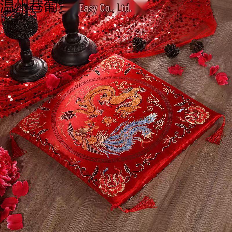 Double Happiness Wedding Kneeling Pad Set – Red Sitting Cushion for Tea Ceremony and Worship Rituals