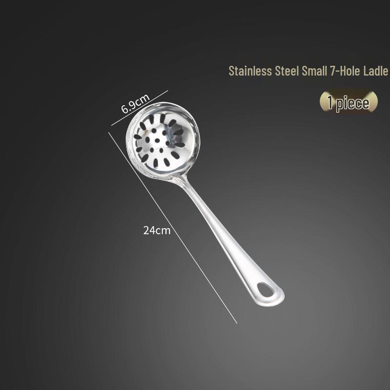 Stainless Steel Kitchen Utensil Set: Serving Spoon, Ladle, Flat Spatula, Slotted Spatula, Small Ladle