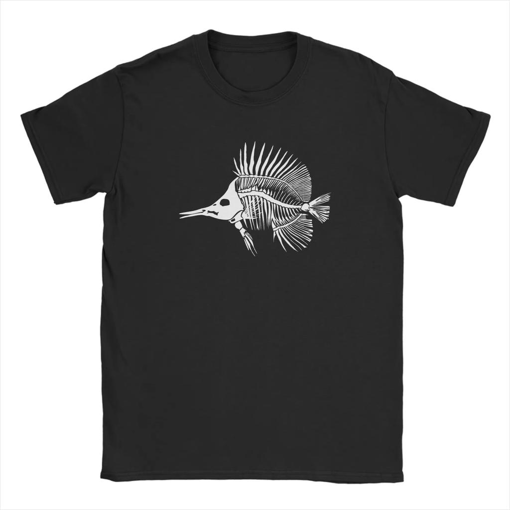Streetwear T-Shirt Summer Bonefish Skull Deep Sea Fish Skeleton Fashion T-Shirts Cotton Tee Shirt Loose Short Sleeve Clothes Top