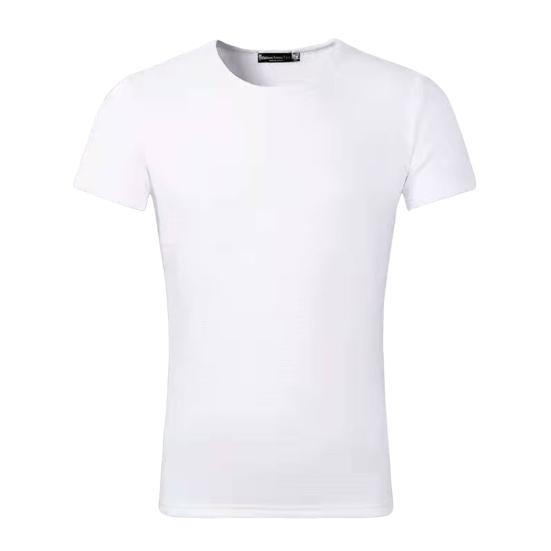 

Мужской летний топ с плюшевой подкладкой, короткими рукавами, круглым вырезом, однотонный пуловер, базовый топ, эластичная низ, одежда M белый