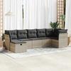 VidaXL Garden Lounge Set with Cushions 7 Pcs Light Grey Wicker 3325308