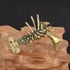 2pcs  Solid Brass Miniatures Crayfish Ornament Vintage Animal Pen Holder Desktop Decorations Crafts Collections Lobster Figurines