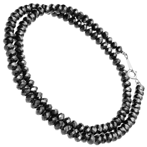 

Shinjuku Gin no Kura [Top Quality] 5mm Black Spinel Necklace, 45cm, Diamond Cut, August Birthstone, Natural Stone, Silver 925