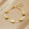 Gold Double Layer Butterfly Charm Bracelet