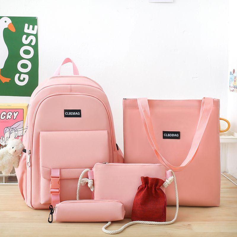 Set de 5 piezas Mochila Escolar Primer Semestre Estudiantes de Secundaria y Primaria Mochilas de Gran Capacidad Mochila Universitaria Minimalista Ligera