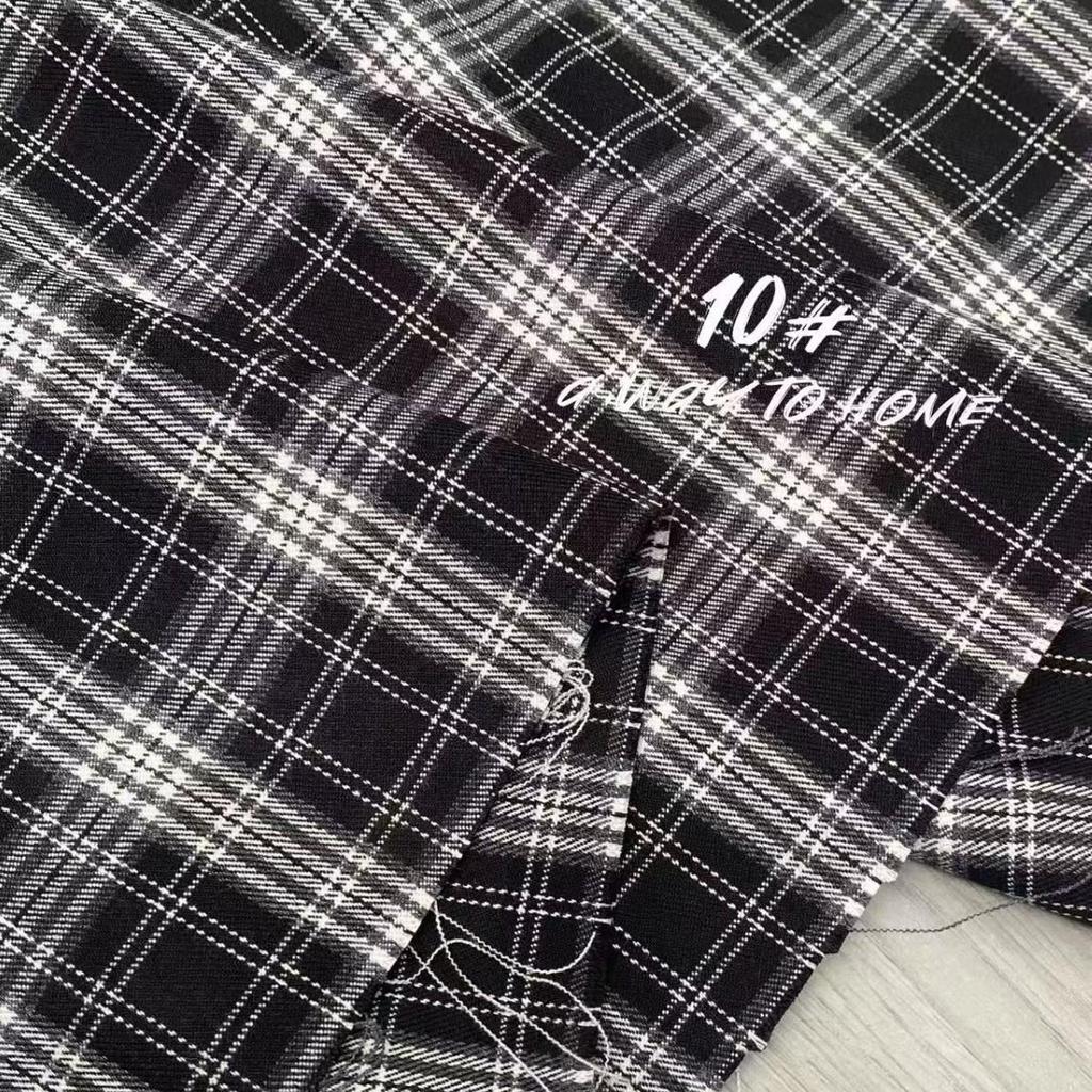 Spring/Summer Plaid Women's Skirt Pants & Shirt - Trendy Woven Fabric for Children's Wear