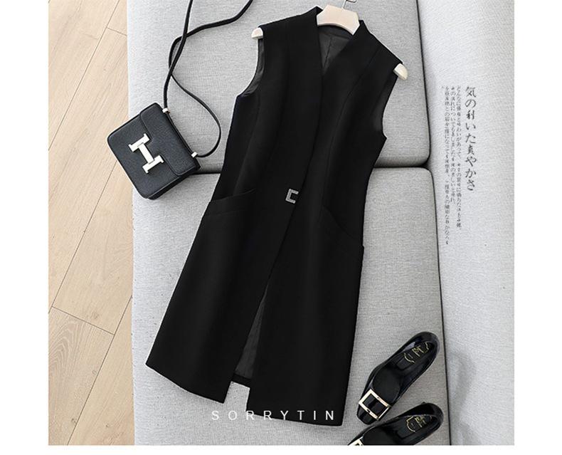 2025 Early Spring & Autumn Women's Mid-Length Suit Vest Jacket with Excellent Tailoring