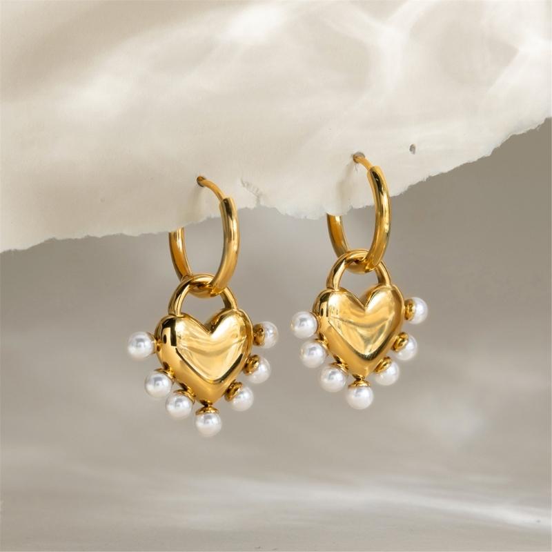 Delicate Heart Earrings Fashion Ear Accessory Unique Heart Jewelry Pendant Earrings Present for Modern Enthusiasts