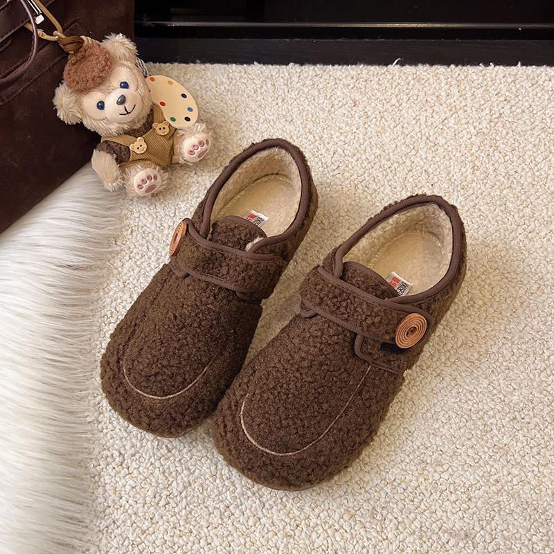 Support customized retro velvet flat-soled cotton shoes women's shoes Velcro Mao Mao shoes Doudou warm shoes