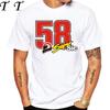 Marco Simoncelli 58 GP Race Rider TShirt New Summer Men Short Sleeve Hip Hop Sport Boy Casual Tees Motorcycle Lovers White Tops