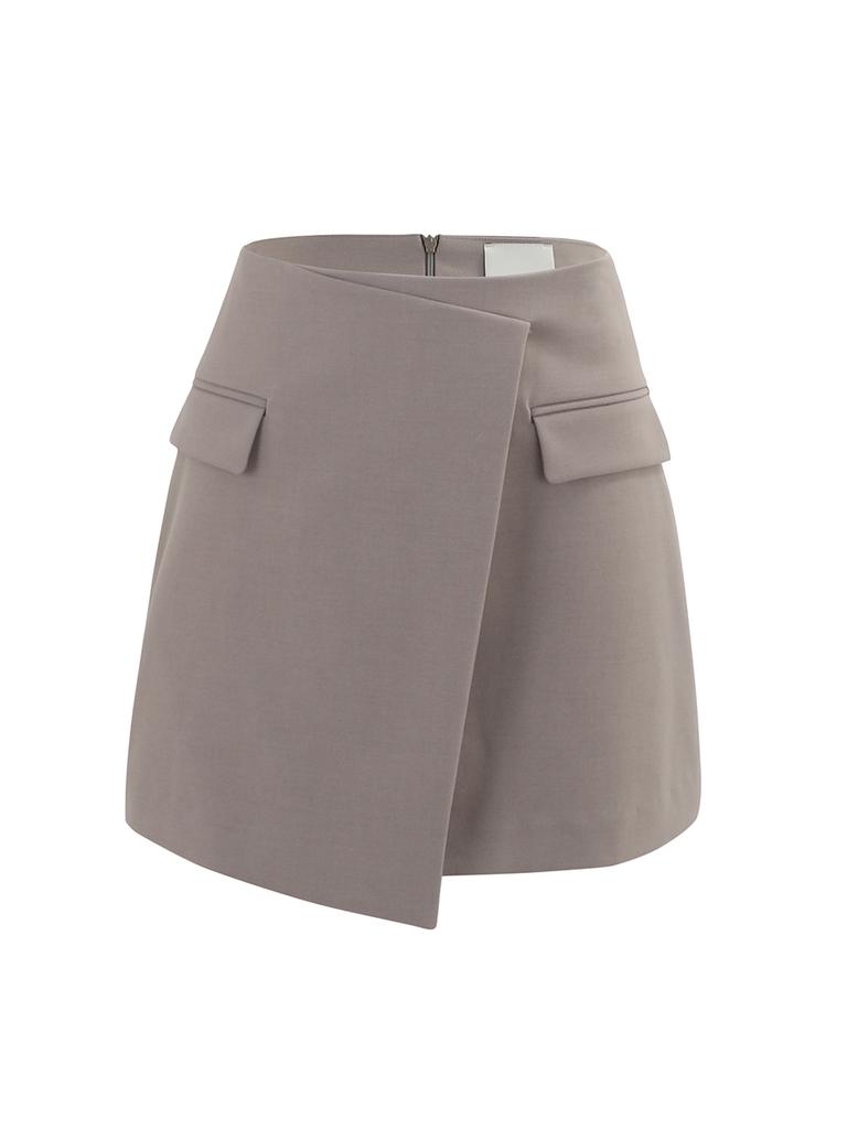 Non Search Asymmetrical Short Skirt / Beige