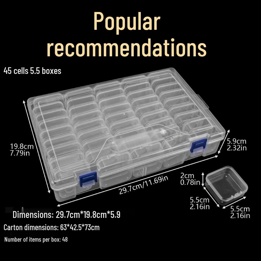 Multi-functional Transparent Dustproof Storage Box, Small Square, for Jewelry and Beads. Made of PP, Sealed for Home Use.