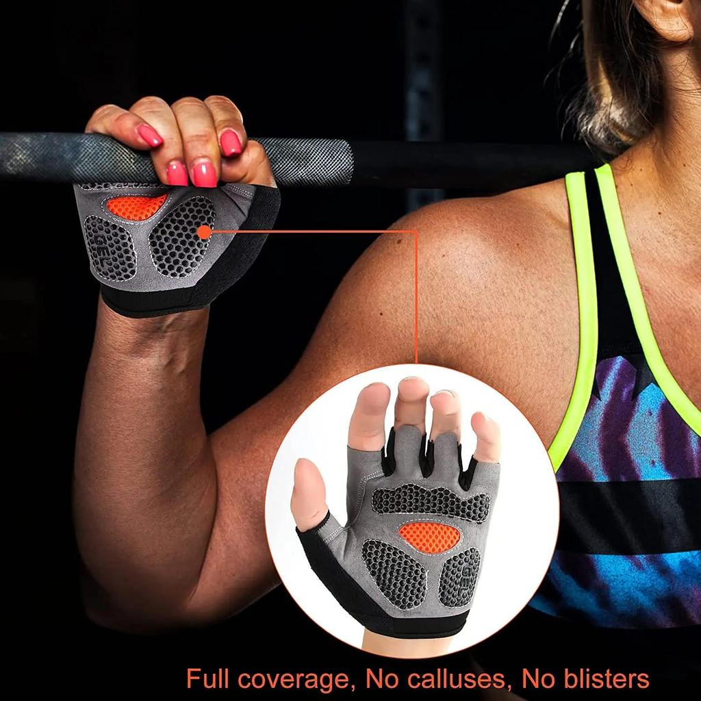 Gym Gloves Women Men Weightlifting Dumbbell Fitness Sport Training Exercise Gloves Non Slip Breathable Fingerless Cycling Gloves
