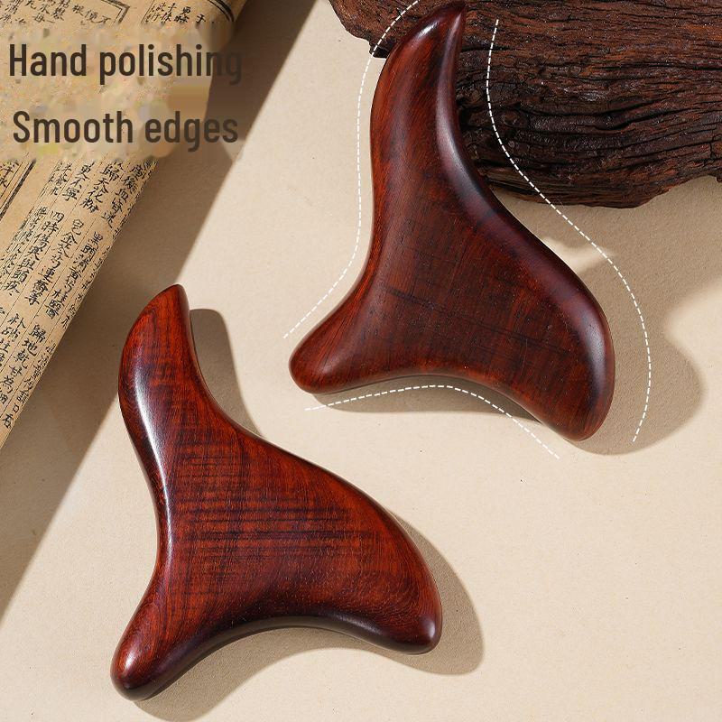 Sandalwood Triangular Bird Acupoint Massager and Scraper for Foot Therapy