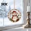 Festive Wall Hanging Christmas Acrylic Ornament, 2D Flat Double Side Printed Office Holiday Decorations Santa Snowman Pendant for Tree Window,