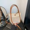 Trendy Summer Korean Style Woven Bag In Beige And Brown For Casual Outings