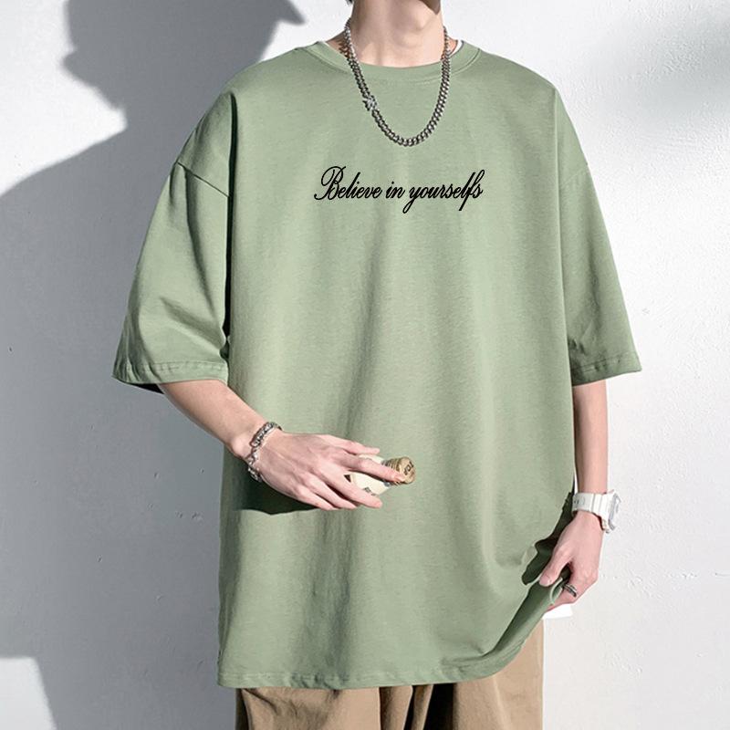 Believe in Yourself Mens Oversized Drop Shoulder T-Shirt 100% Cotton Streetwear Tee