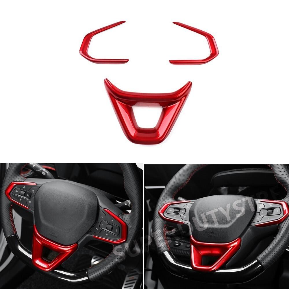 D-Shape Steering Wheel Frame Cover Trim Gloss Red For Chevrolet Trax Trailblazer