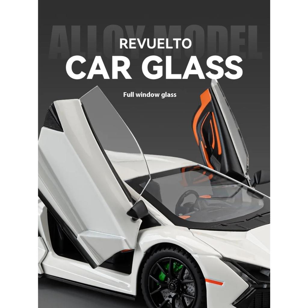 1/24 Lamborghini Revuelto Supercar Alloy Metal Diecast Car Model Sound & Light Collection Hobbies Decorative Trendy Ornament Boy