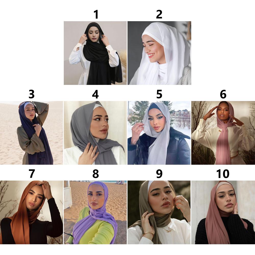 Big Size Muslim Headband Breathable Hijab Scarf Casual Islamic Scarves