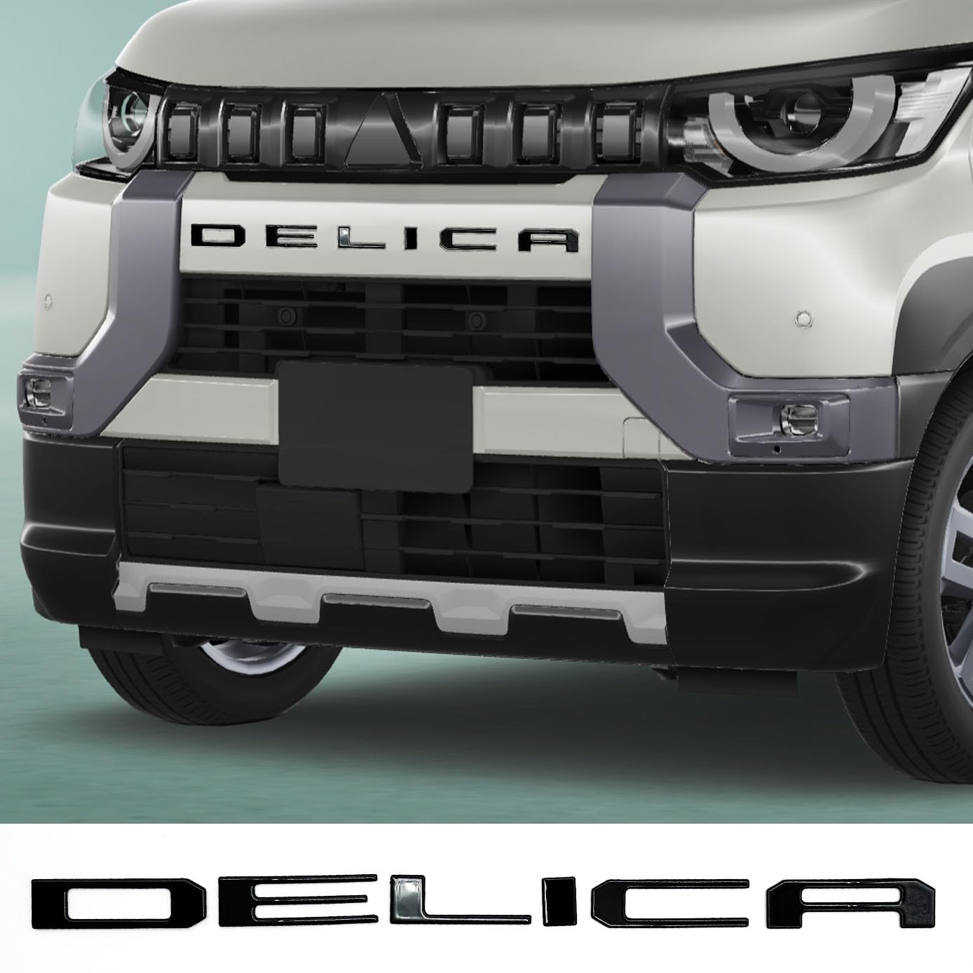 

HUDIY Delica Mini Front Grille Garnish for DELICA MINI 2023 Hood Car Logo Gloss Black Emblem, (May - Present), Logo, Decoration, Vehicle-Specific